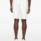 Pantaloncini con stampa logo in bianco Brunello cucinelli - uomo 