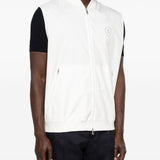 Gilet con dettaglio logo in bianco Brunello cucinelli - uomo 