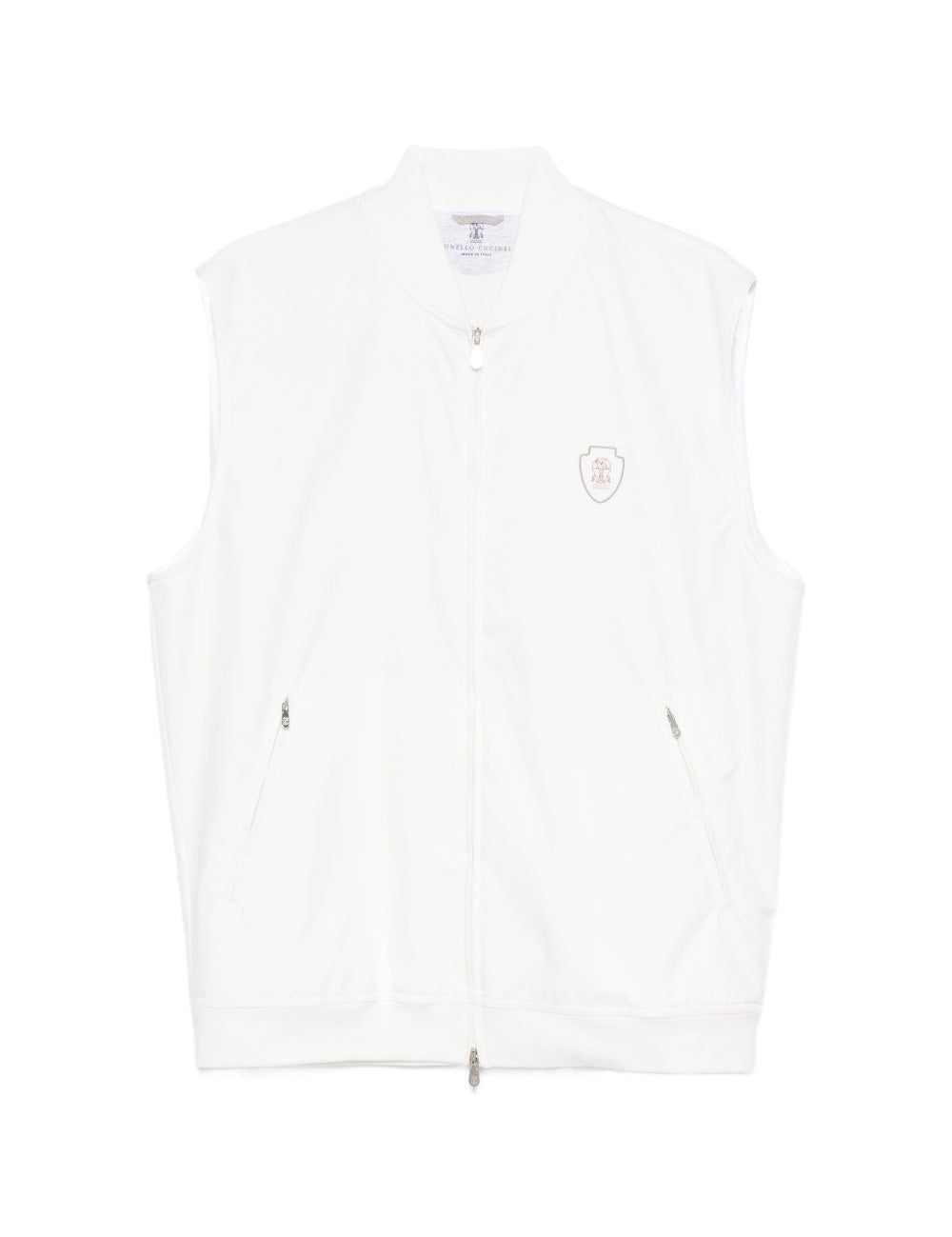 Gilet con dettaglio logo in bianco Brunello cucinelli - uomo 