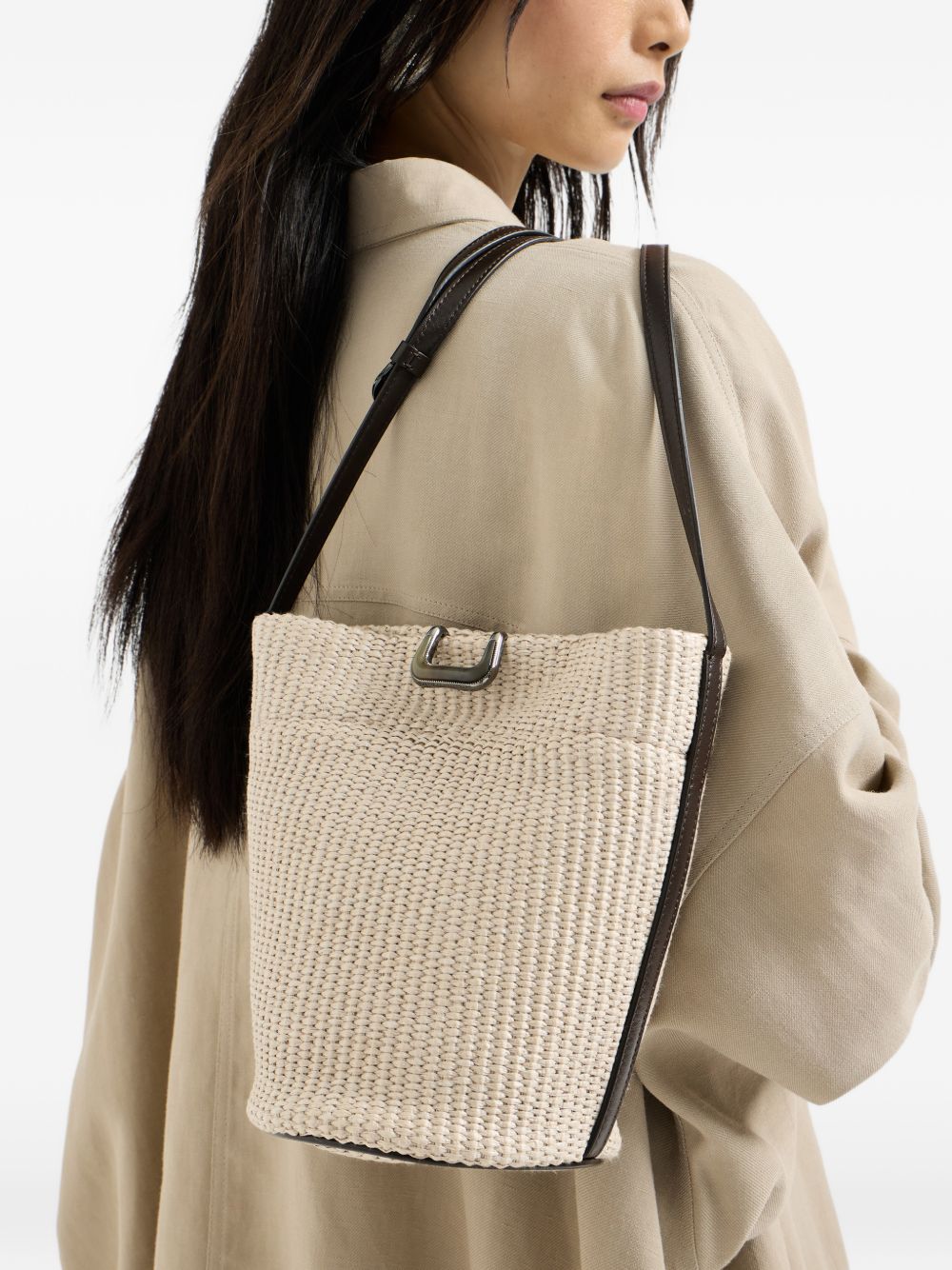Borsa a secchiello Sartorial in avorio Brunello Cucinelli - donna 