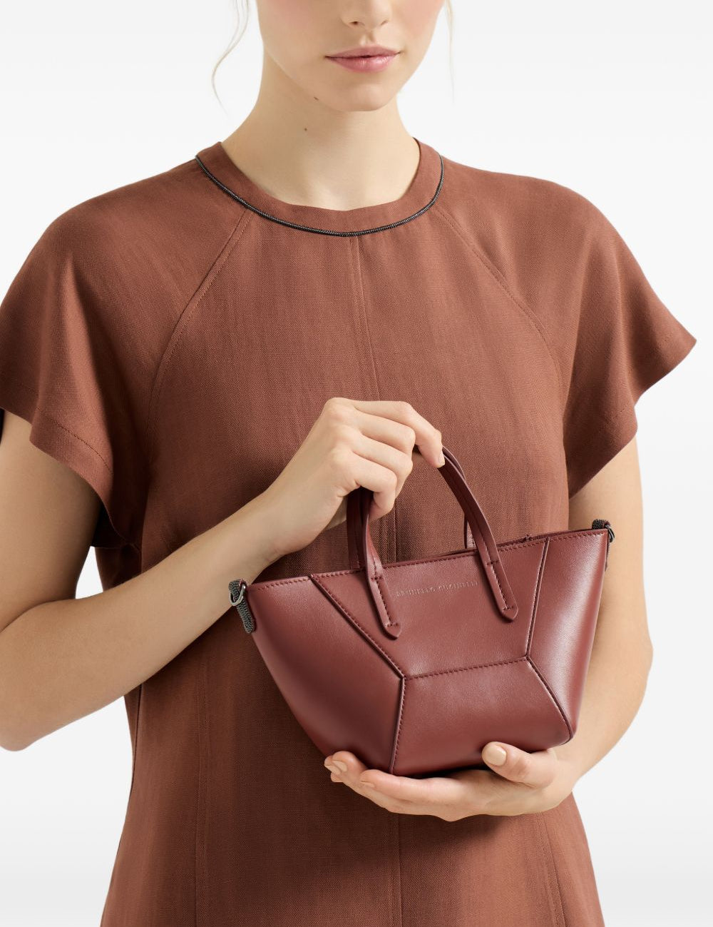 Borsa tote piccola BC Duo in marrone Brunello Cucinelli - donna 
