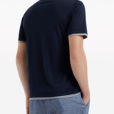 Polo a strati in blu Brunello cucinelli - uomo 