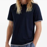 Polo a strati in blu Brunello cucinelli - uomo 