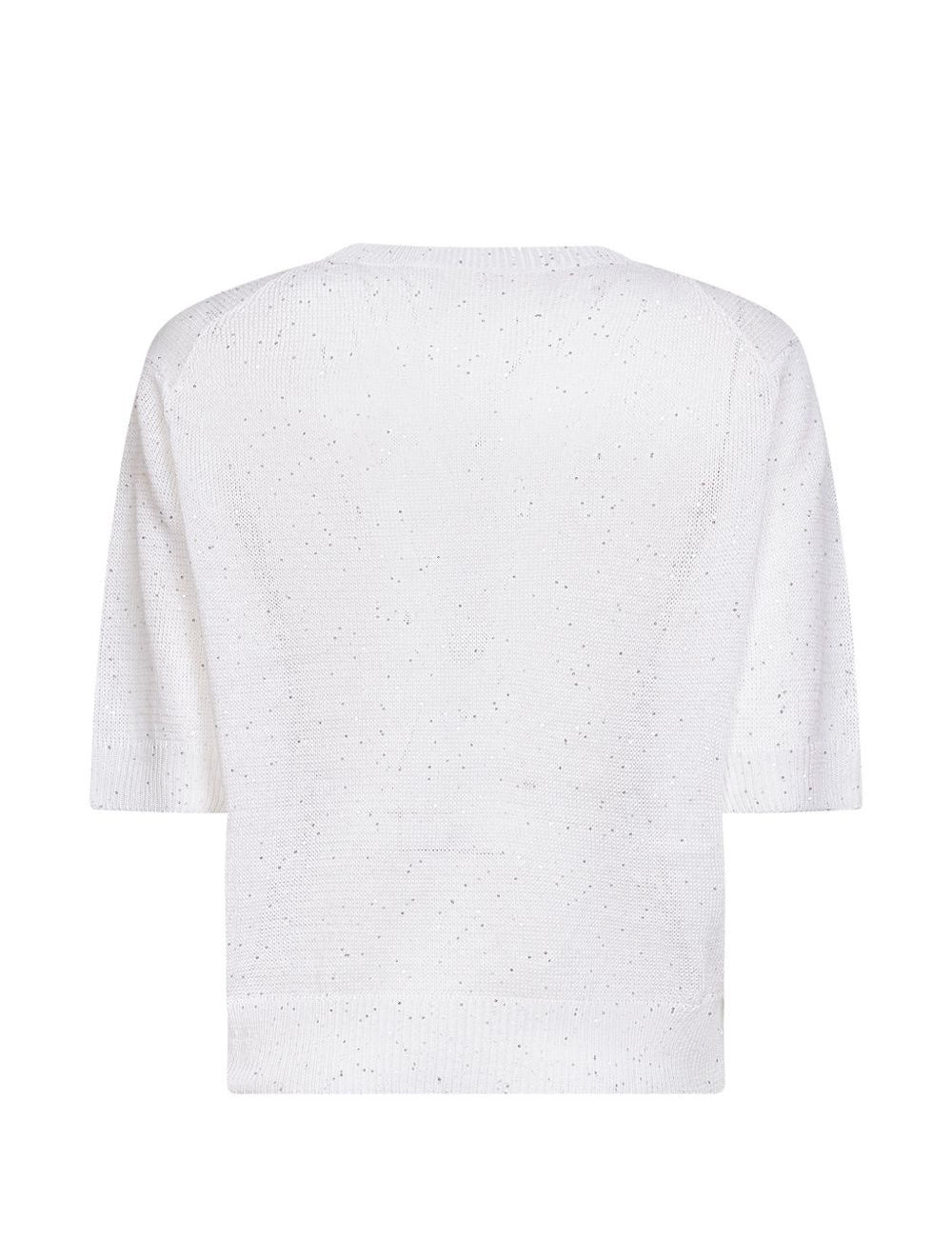 T-shirt decorata con paillettes  in bianco Brunello cucinelli - donna 