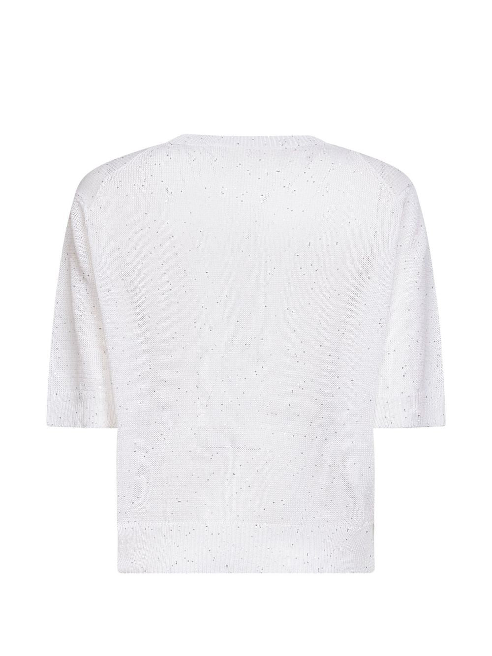 T-shirt decorata con paillettes  in bianco Brunello cucinelli - donna 