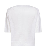 T-shirt decorata con paillettes  in bianco Brunello cucinelli - donna 