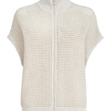 Cardigan con zip in bianco Brunello cucinelli - donna 