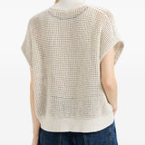 Cardigan con zip in bianco Brunello cucinelli - donna 