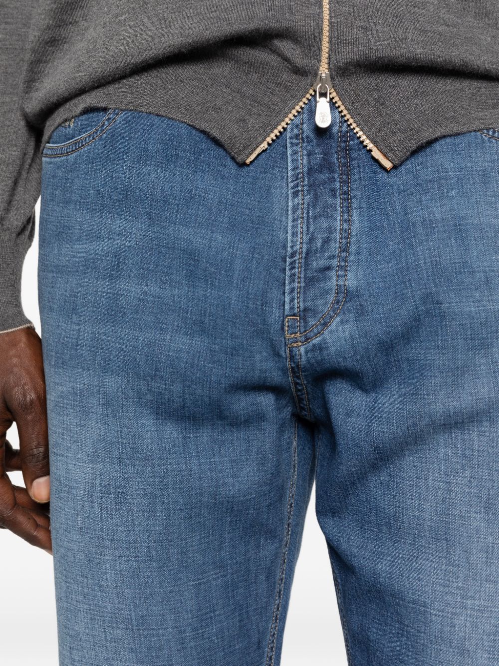 Jeans dritti in blu Brunello cucinelli - uomo 