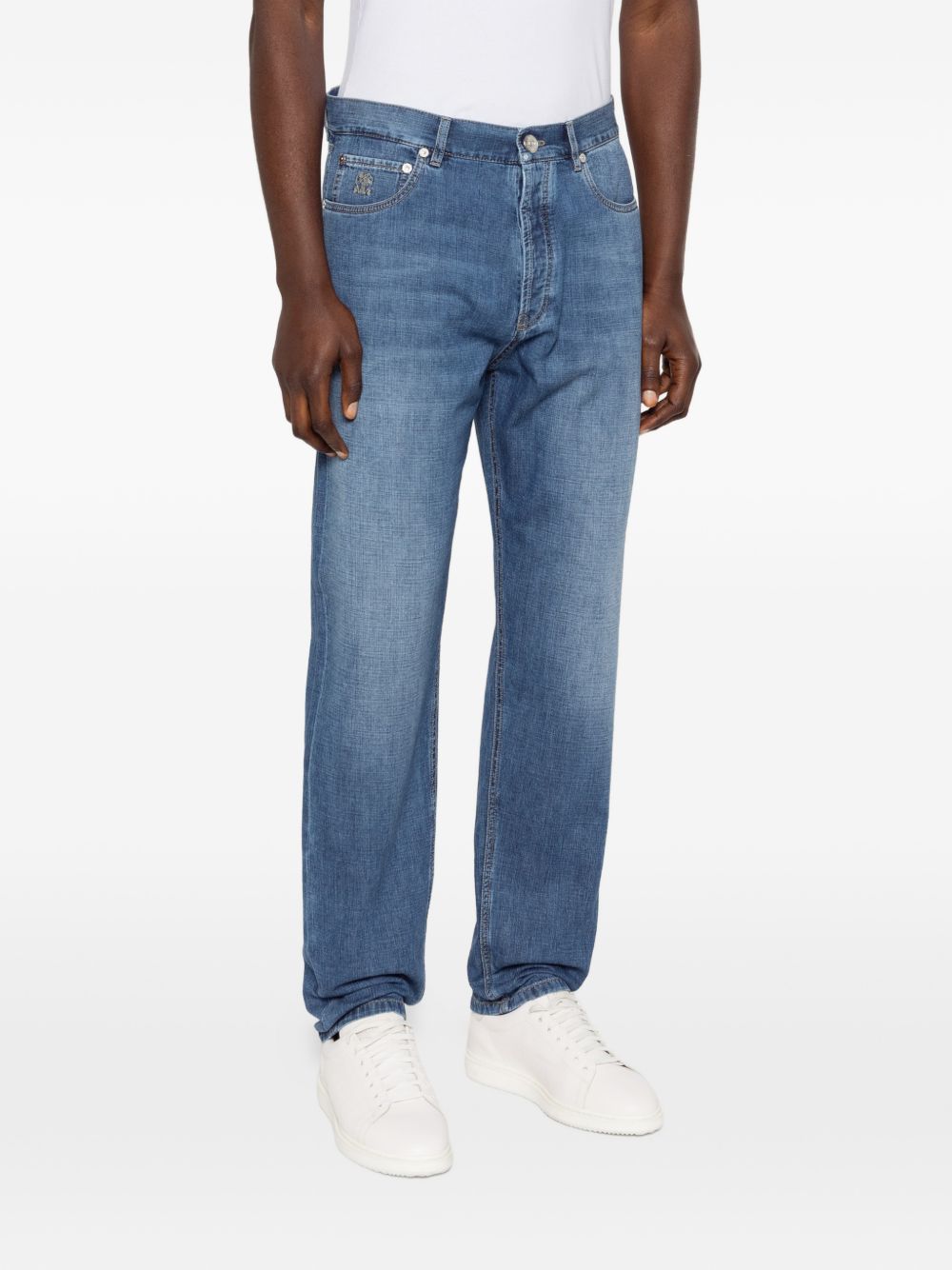 Jeans dritti in blu Brunello cucinelli - uomo 