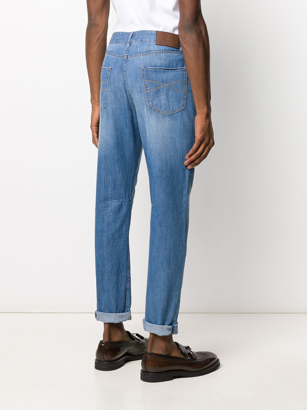 Jeans dritti in blu Brunello cucinelli - uomo 