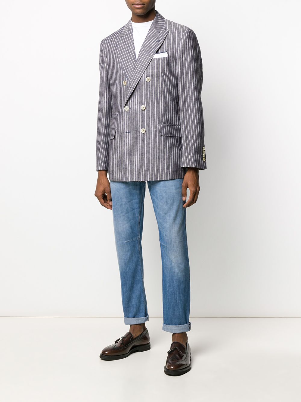 Jeans dritti in blu Brunello cucinelli - uomo 
