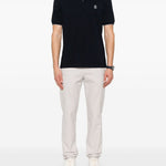 Polo con ricamo in nero Brunello cucinelli - uomo 