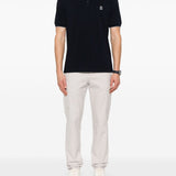 Polo con ricamo in nero Brunello cucinelli - uomo 