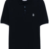 Polo con ricamo in nero Brunello cucinelli - uomo 