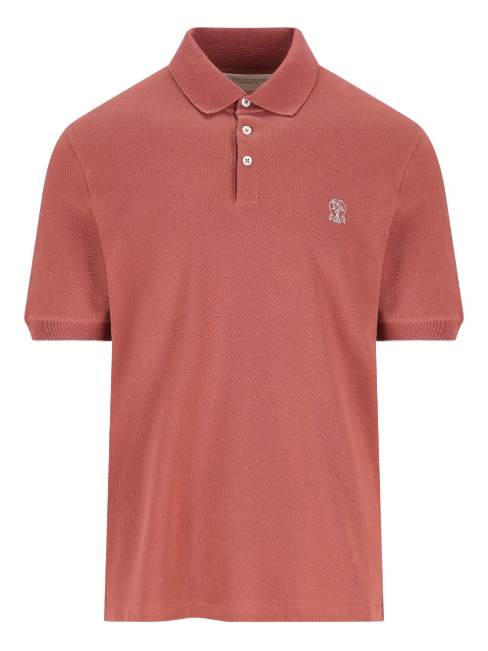 Polo con logo in rosa Brunello cucinelli - uomo 
