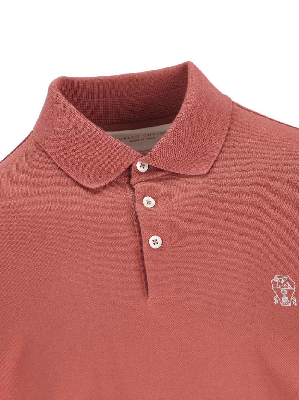 Polo con logo in rosa Brunello cucinelli - uomo 