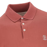 Polo con logo in rosa Brunello cucinelli - uomo 