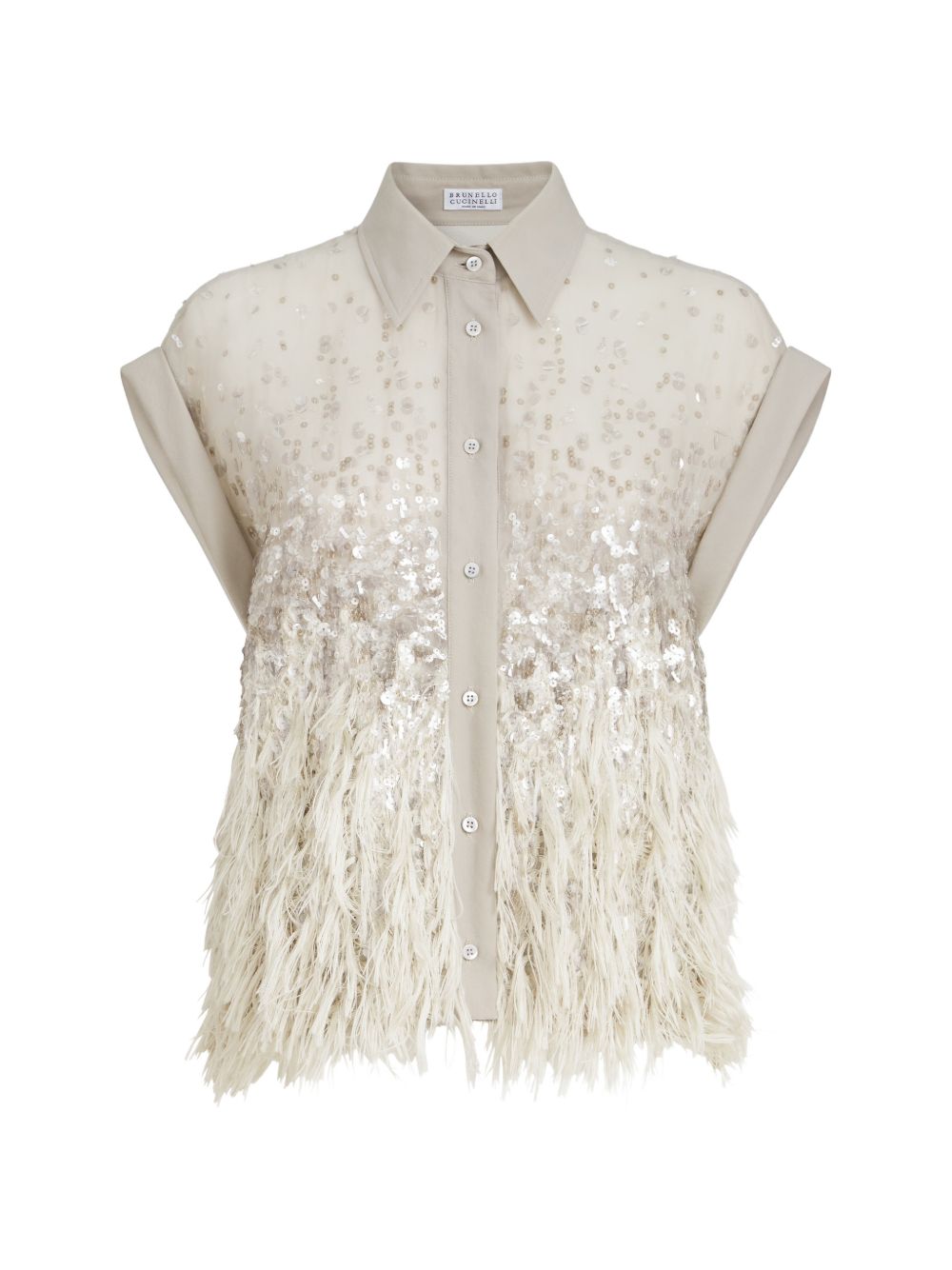 Camicia con frange in beige Brunello cucinelli - donna 