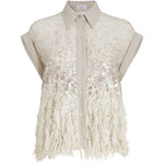 Camicia con frange in beige Brunello cucinelli - donna 