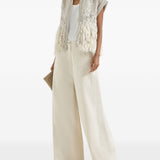 Camicia con frange in beige Brunello cucinelli - donna 