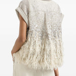 Camicia con frange in beige Brunello cucinelli - donna 