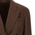 Blazer doppio petto con revers a lancia in marrone Brunello cucinelli - uomo 