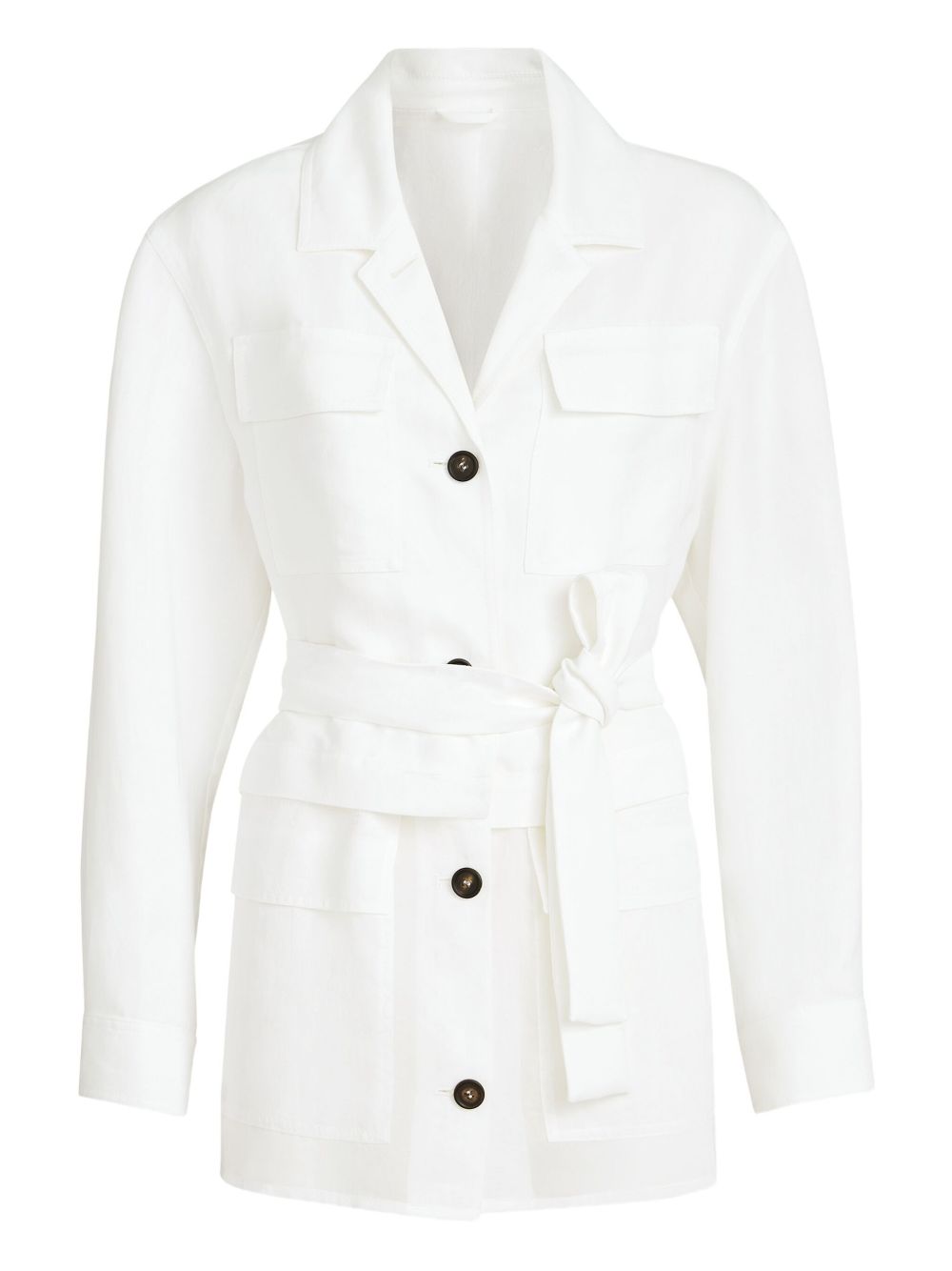 Giacca con cintura in bianco Brunello cucinelli - donna 