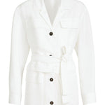 Giacca con cintura in bianco Brunello cucinelli - donna 
