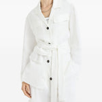 Giacca con cintura in bianco Brunello cucinelli - donna 