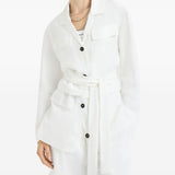 Giacca con cintura in bianco Brunello cucinelli - donna 