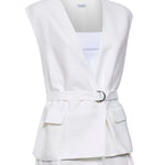 Abito midi con scollo a V in bianco Brunello cucinelli - donna 