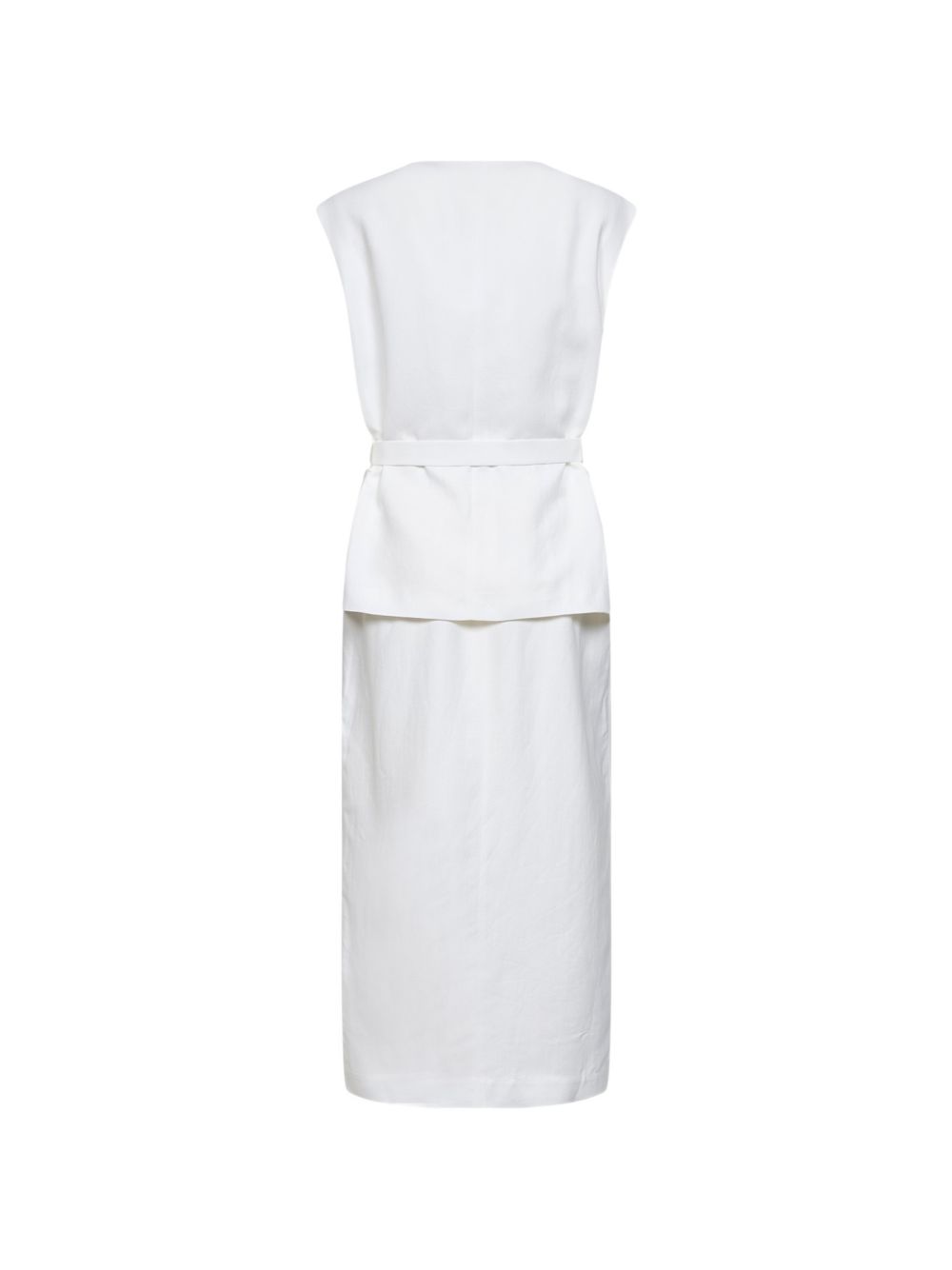 Abito midi con scollo a V in bianco Brunello cucinelli - donna 
