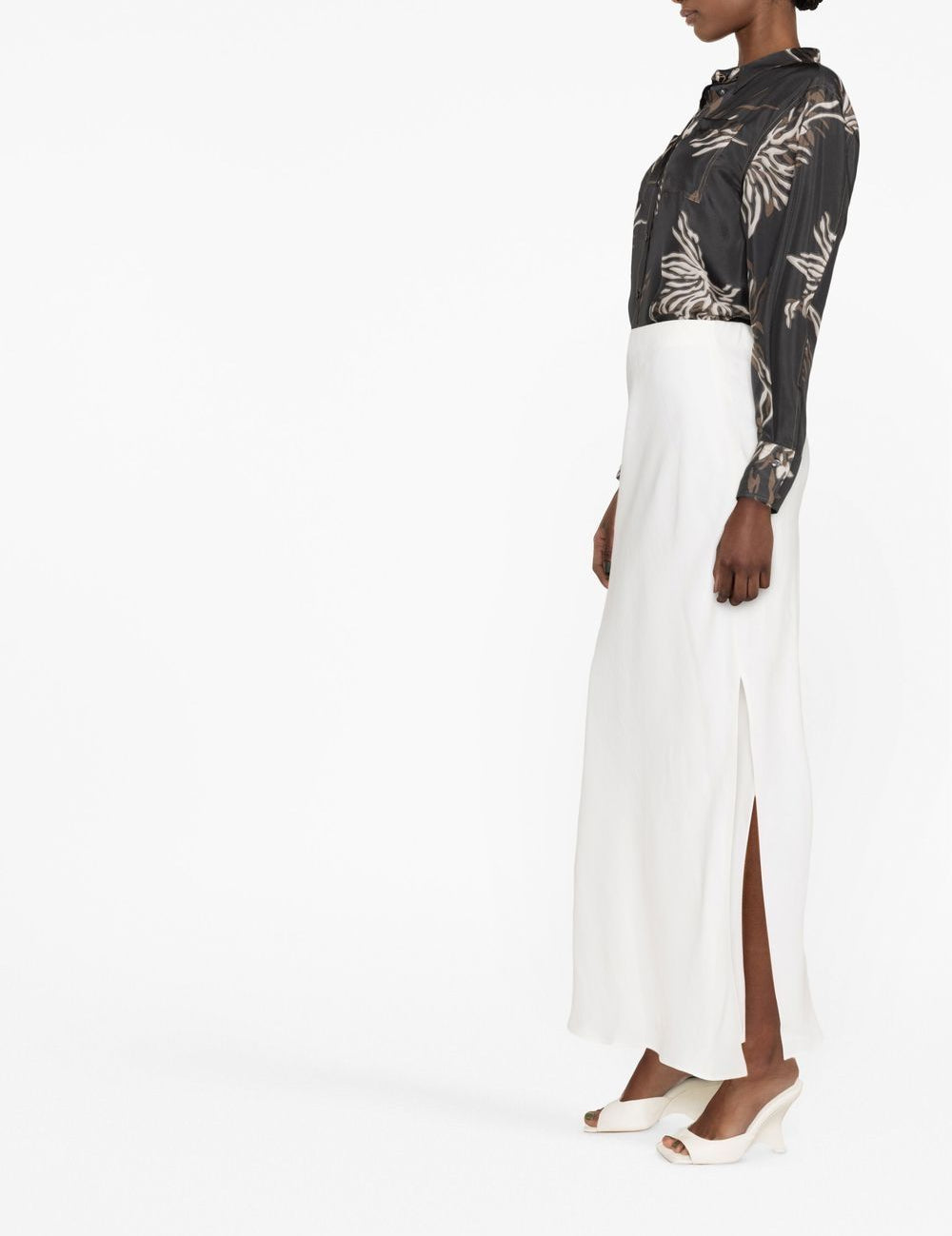 Gonna maxi con spacco in bianco Brunello cucinelli - donna 