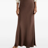Gonna maxi con spacco in marrone Brunello cucinelli - donna 