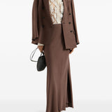 Gonna maxi con spacco in marrone Brunello cucinelli - donna 