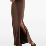 Gonna maxi con spacco in marrone Brunello cucinelli - donna 