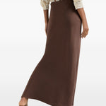 Gonna maxi con spacco in marrone Brunello cucinelli - donna 