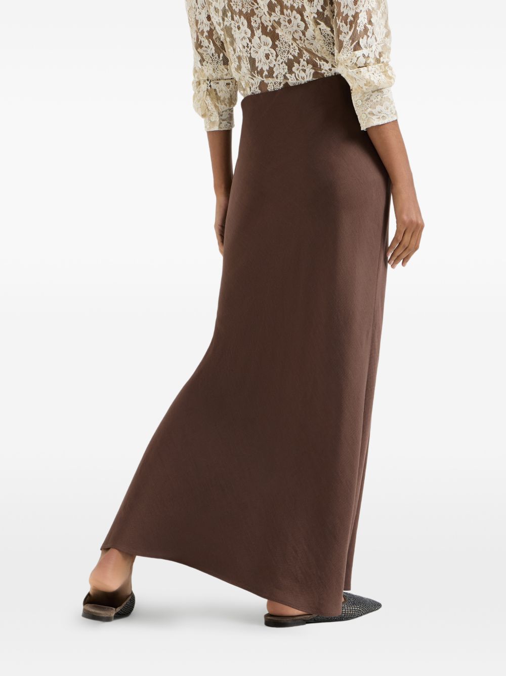 Gonna maxi con spacco in marrone Brunello cucinelli - donna 