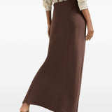 Gonna maxi con spacco in marrone Brunello cucinelli - donna 