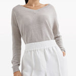Pantaloni crop con dettaglio a righe in bianco Brunello cucinelli - donna 