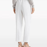 Pantaloni crop con dettaglio a righe in bianco Brunello cucinelli - donna 