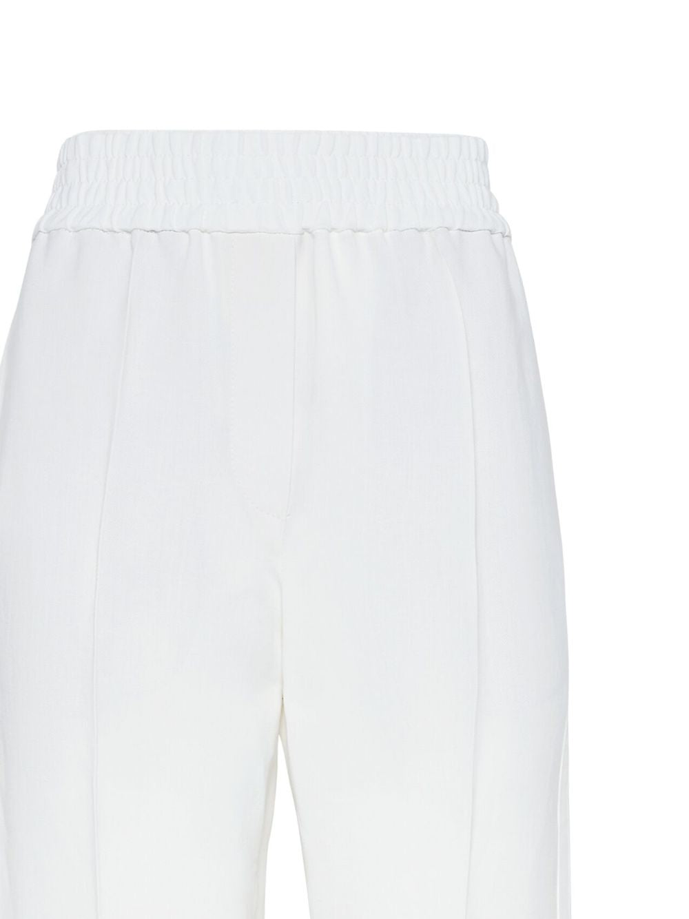 Pantaloni crop con dettaglio a righe in bianco Brunello cucinelli - donna 