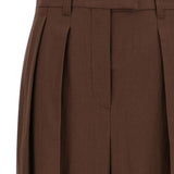 Pantaloni plissé in marrone Brunello cucinelli - donna 