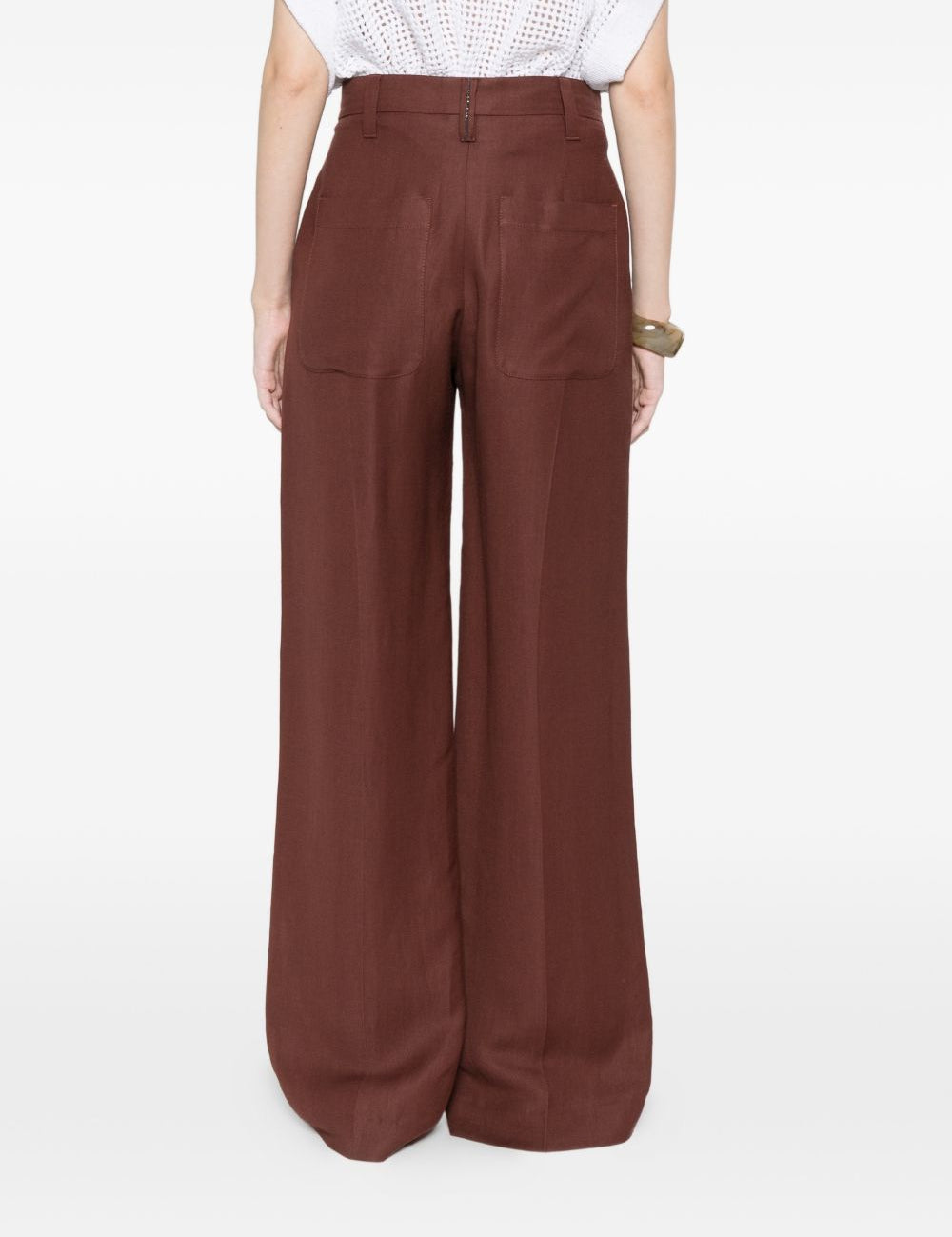 Pantaloni plissé in marrone Brunello cucinelli - uomo 
