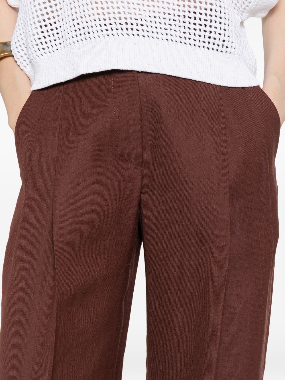Pantaloni plissé in marrone Brunello cucinelli - uomo 