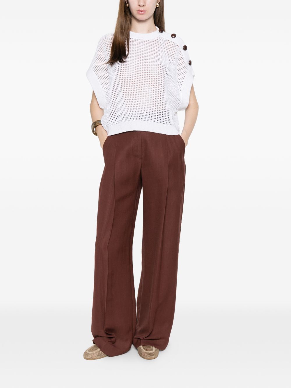 Pantaloni plissé in marrone Brunello cucinelli - uomo 