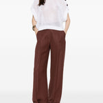 Pantaloni plissé in marrone Brunello cucinelli - uomo 