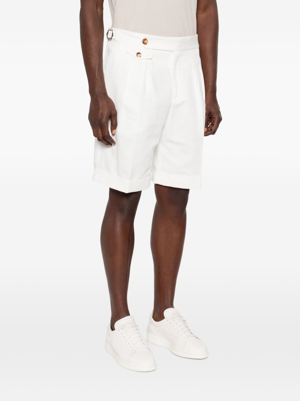 Pantaloncini con bottoni in bianco Brunello cucinelli - uomo 