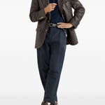 Pantaloni con pieghe in blu Brunello cucinelli - uomo 